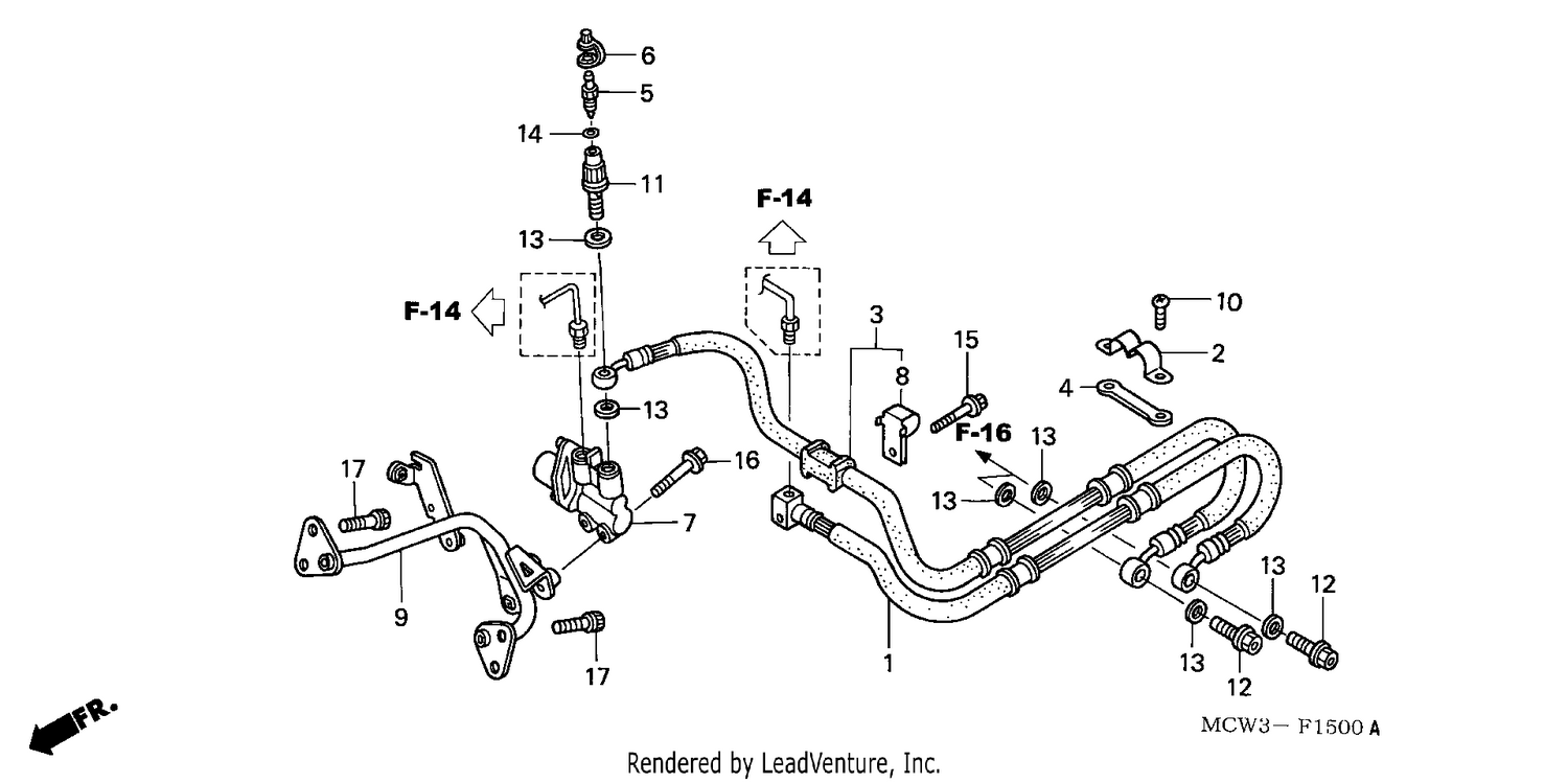 REAR BRAKE HOSE (VFR800)