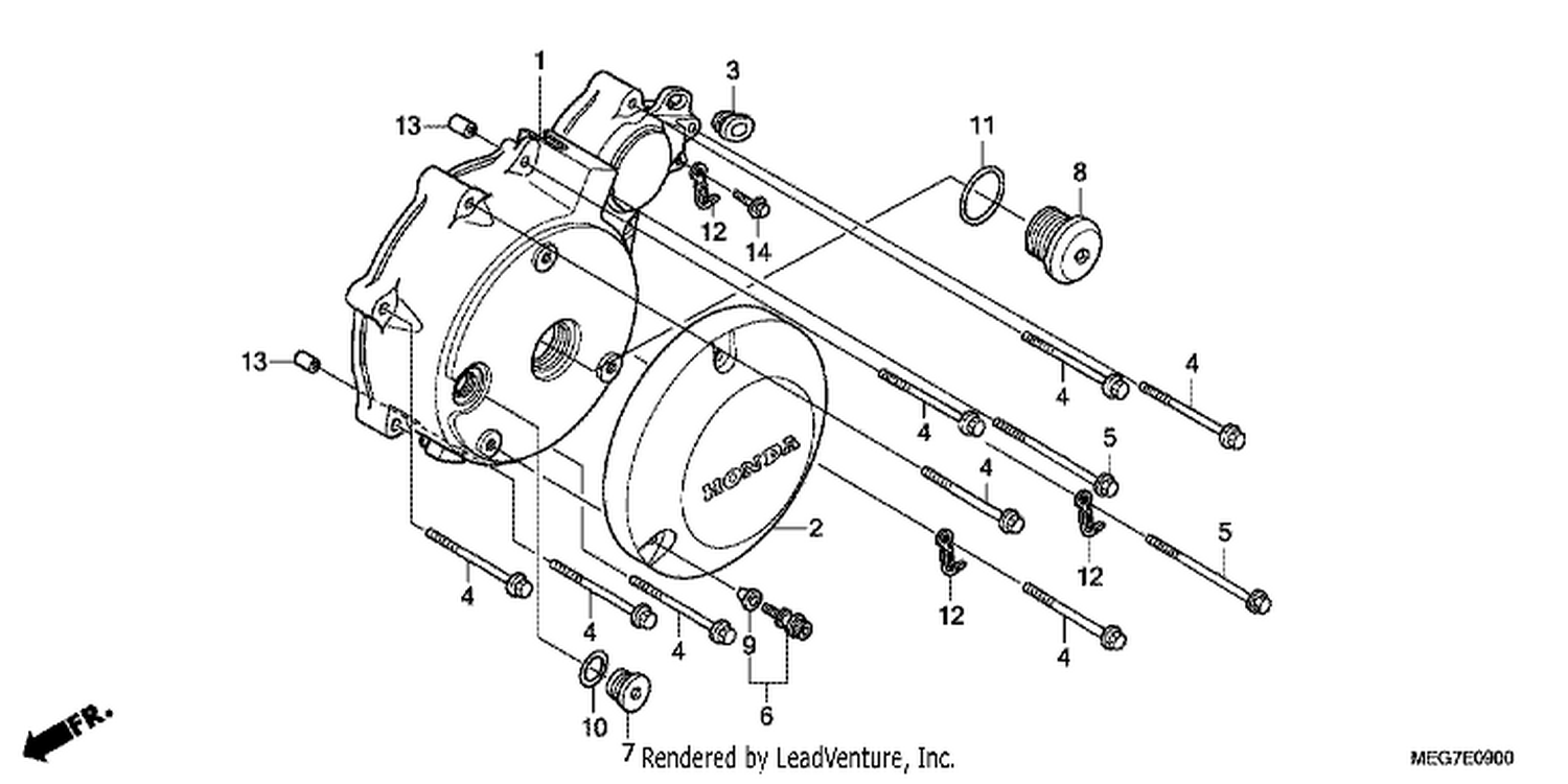  LEFT CRANKCASE COVER (VT750C2B/C2S/CS/C/CA)