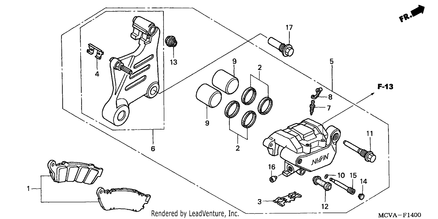 REAR BRAKE CALIPER (VTX1800C15/6/7/8)