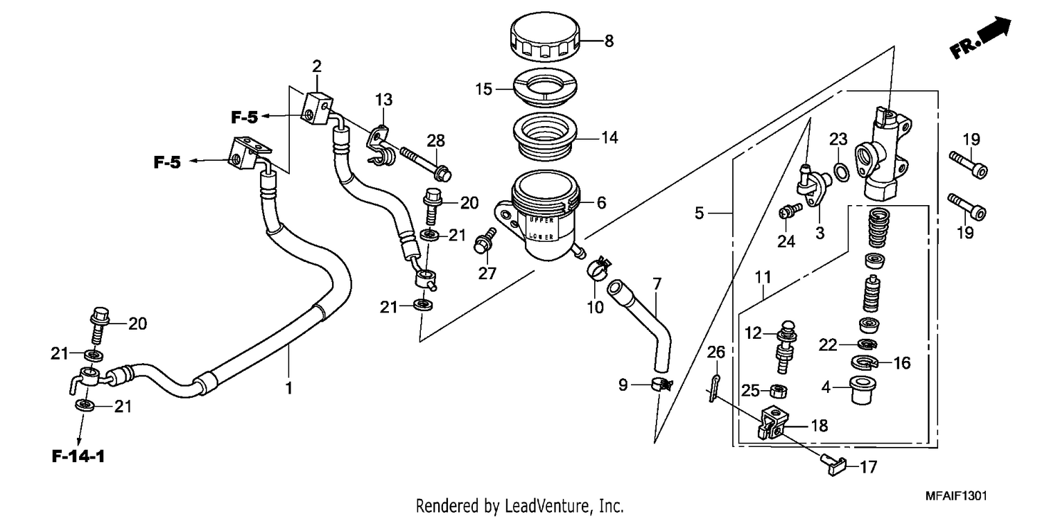 REAR BRAKE MASTER CYLINDER (CBF1000A/T/S)