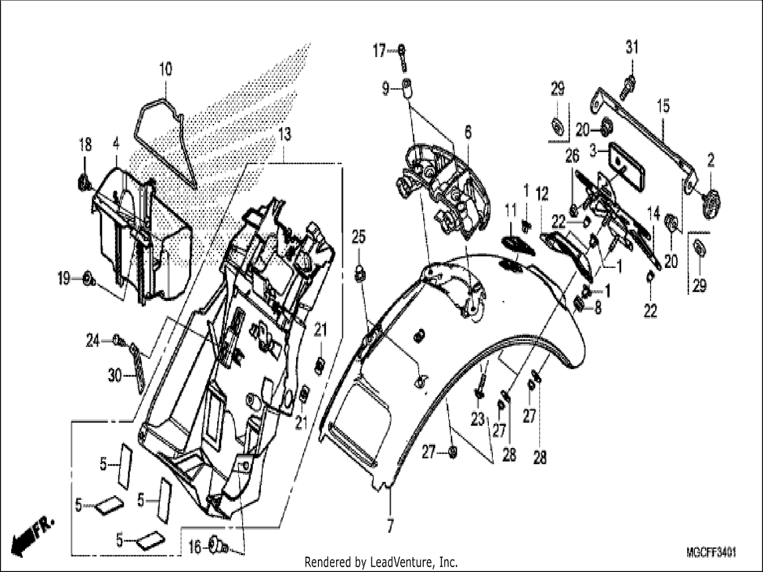  1 REAR FENDER (CB1100CA/NA/NAD)