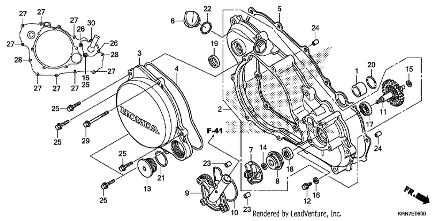  R. CRANKCASE COVER/WATER PUMP