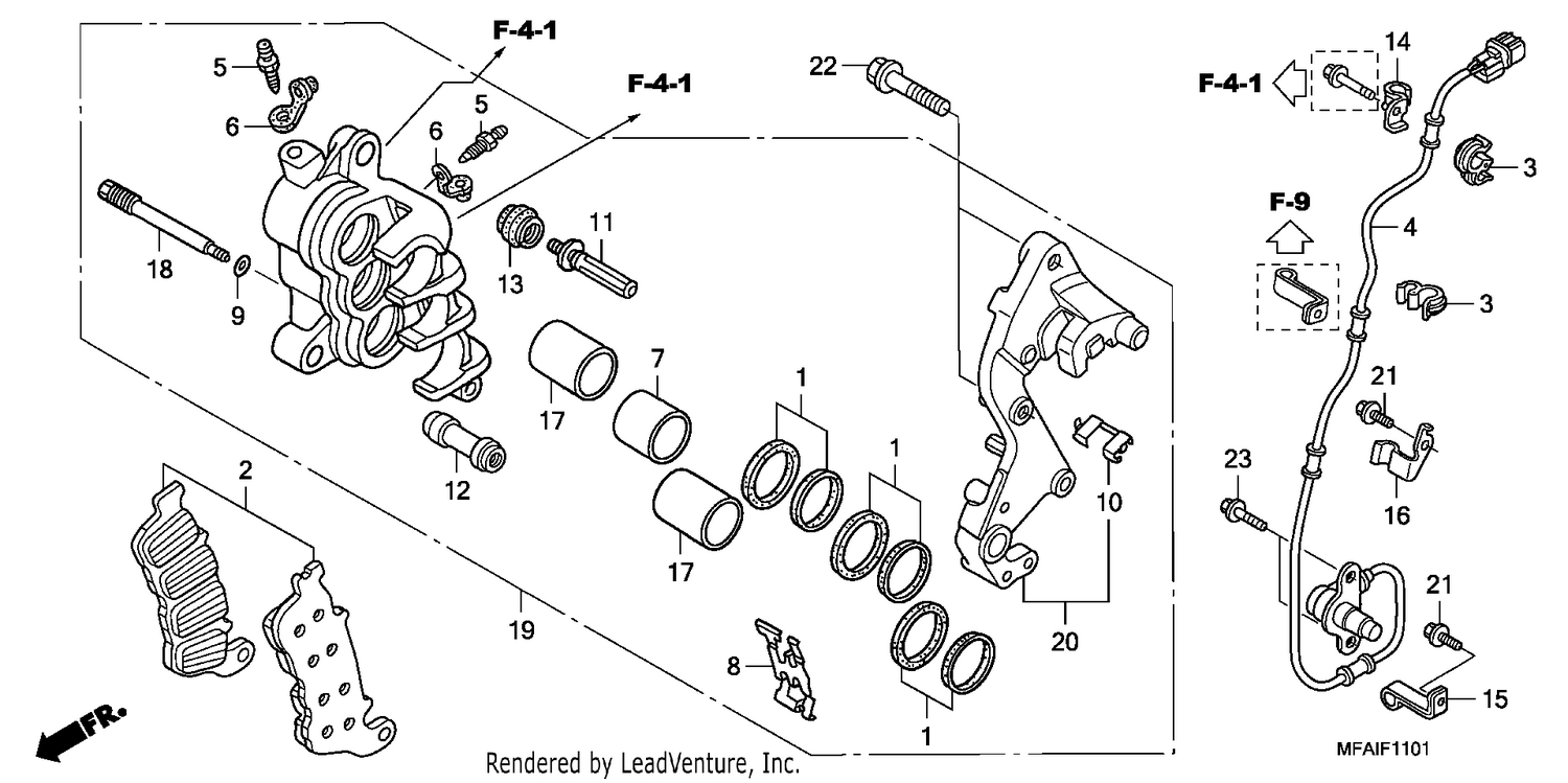 R. FRONT BRAKE CALIPER (CBF1000A/T/S)