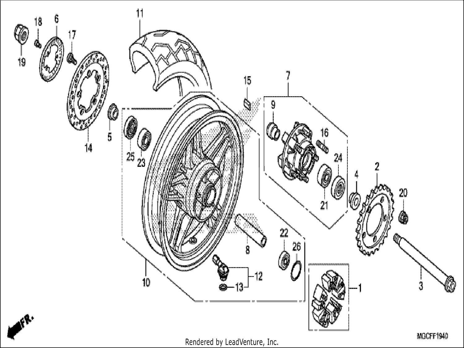  40 REAR WHEEL (CB1100TAD)