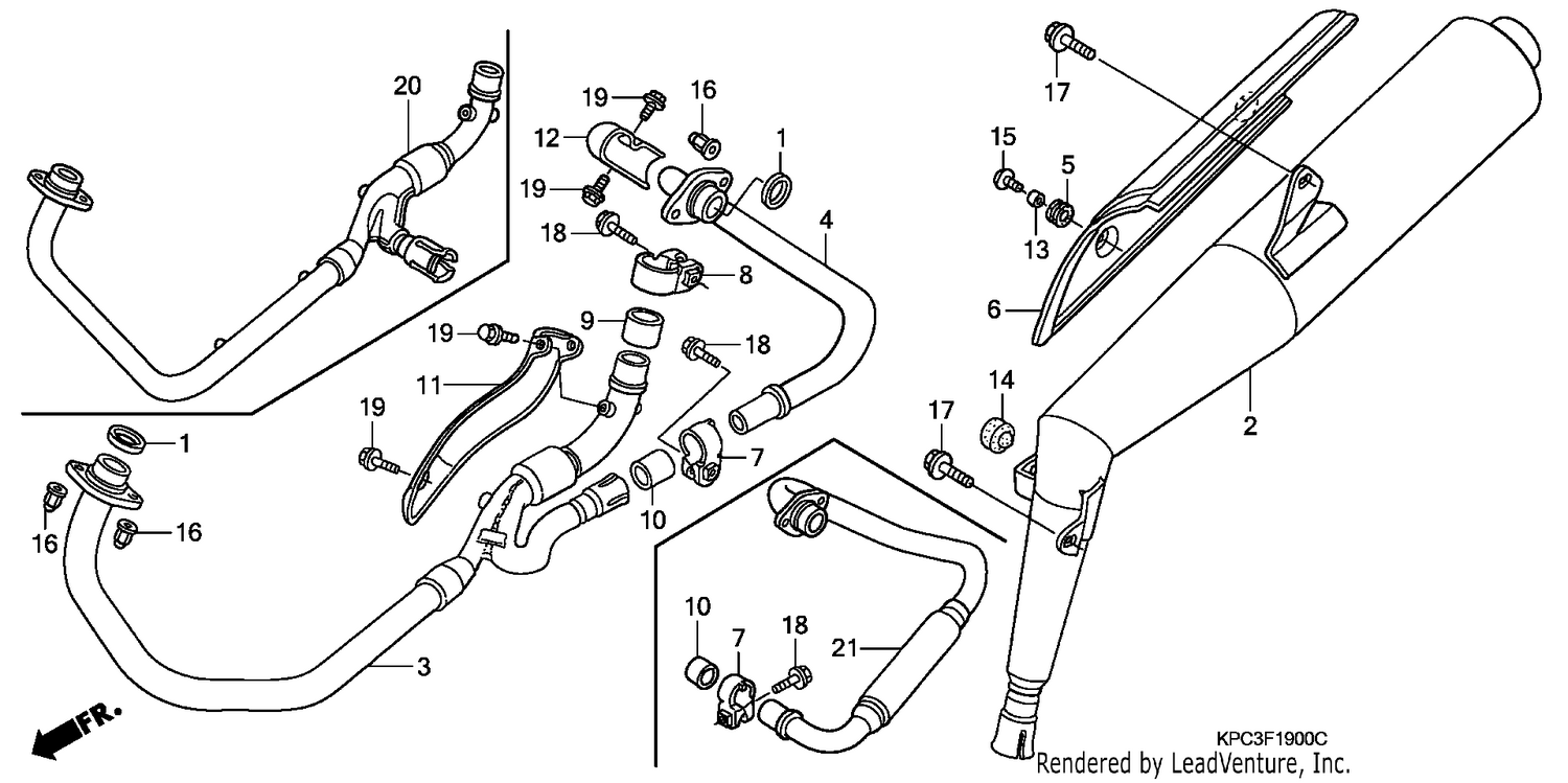 EXHAUST MUFFLER (XL125V1/2/3/4/5/6)