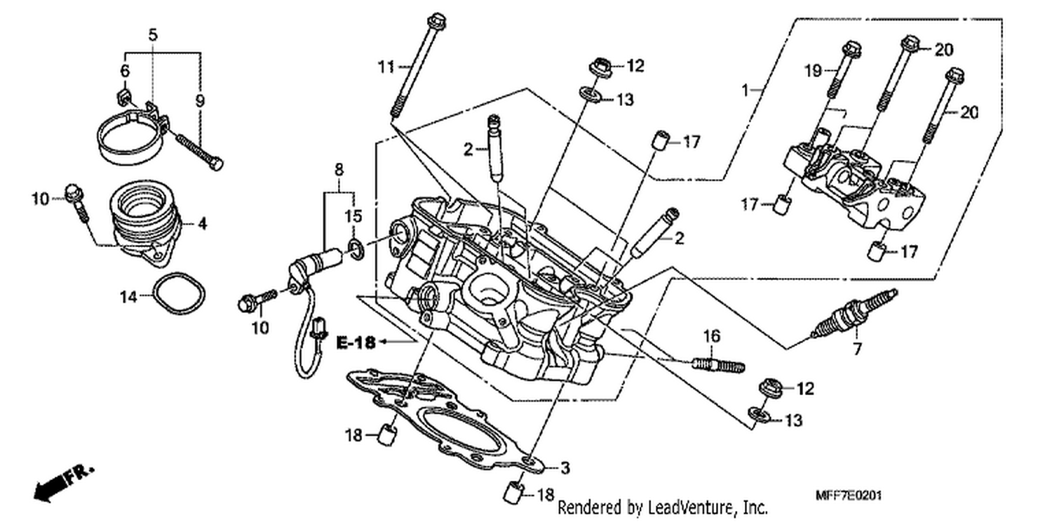  1 REAR CYLINDER HEAD