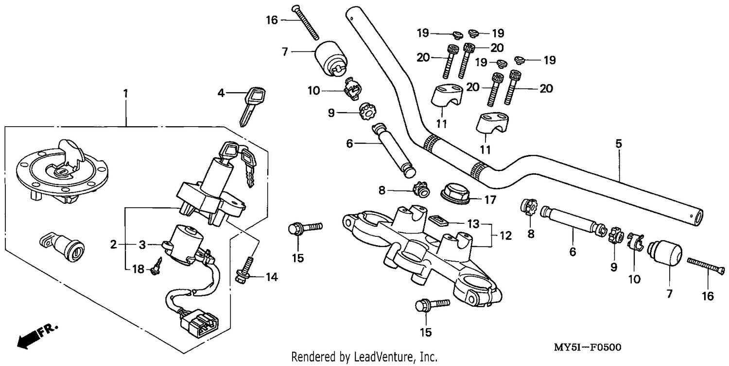 HANDLE PIPE/TOP BRIDGE (CB500)