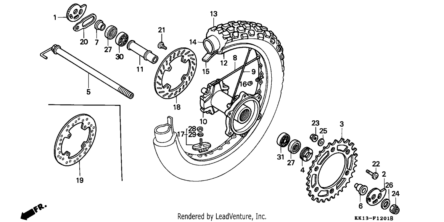 REAR WHEEL (XR250RL/RM)