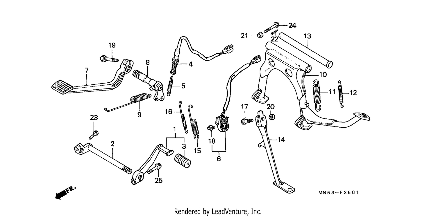 PEDAL/STAND (GL1500AN/SEN)