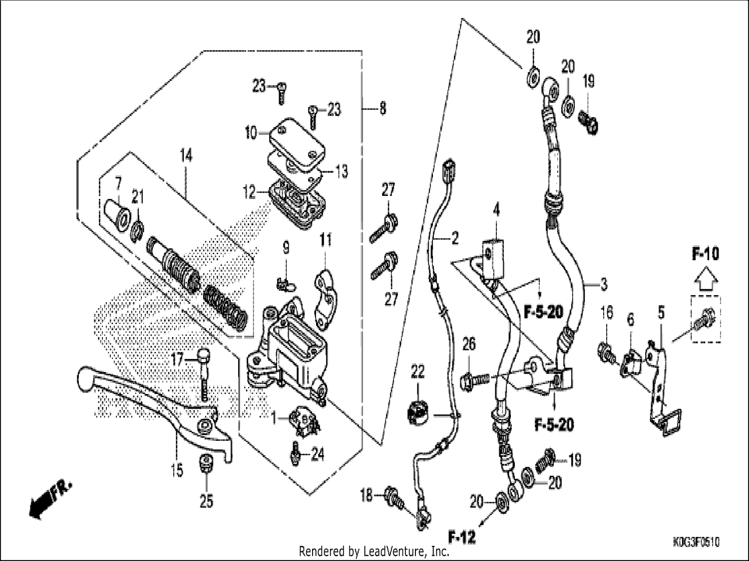  10 FRONT BRAKE MASTER CYLINDER (C125A)
