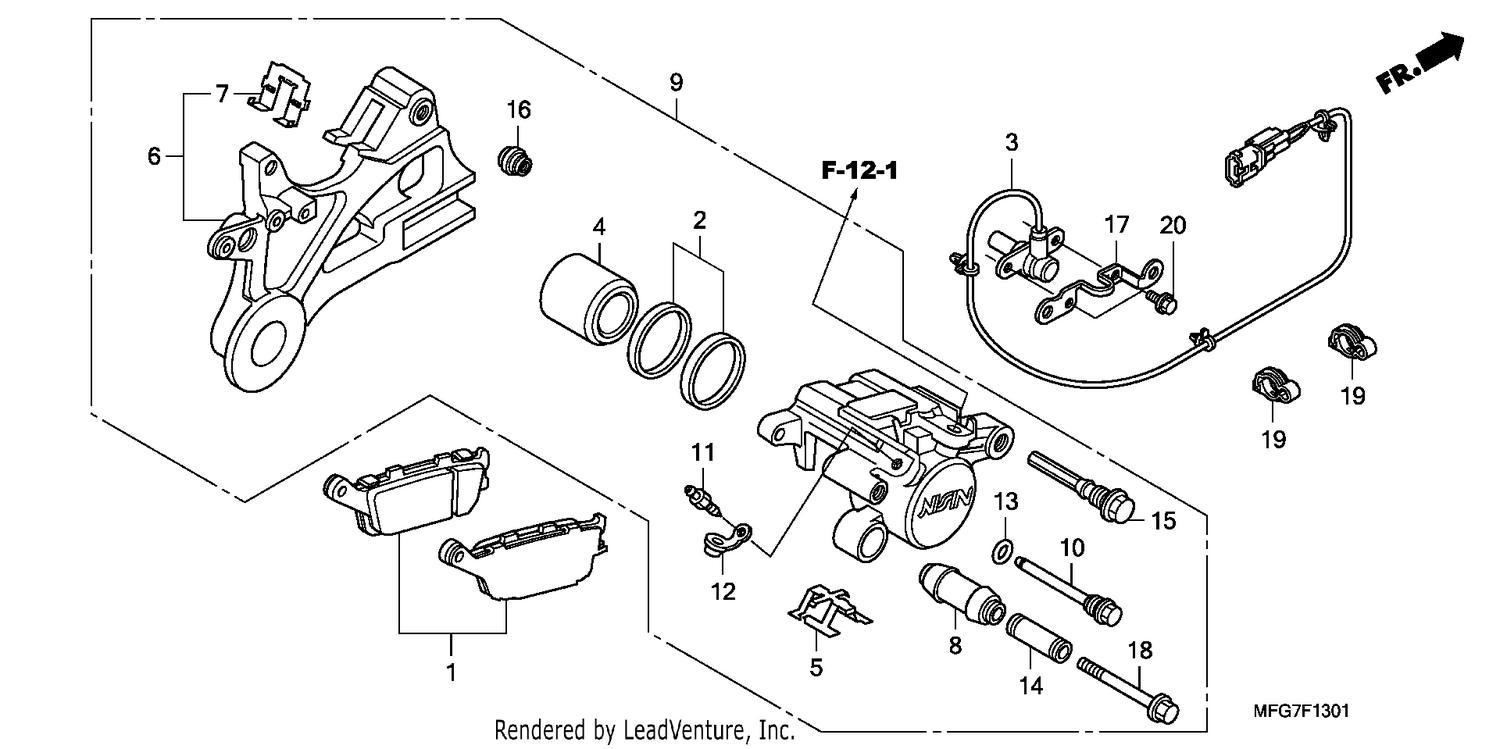 REAR BRAKE CALIPER (CB600FA/FA3)