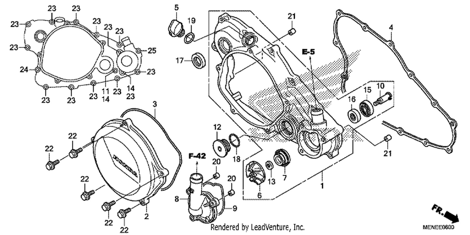  RIGHT CRANKCASE COVER/WATER PUMP