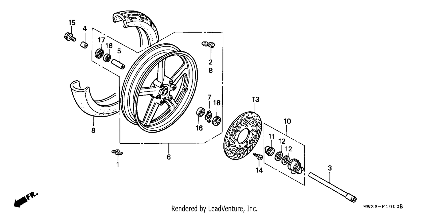 FRONT WHEEL (CB750)