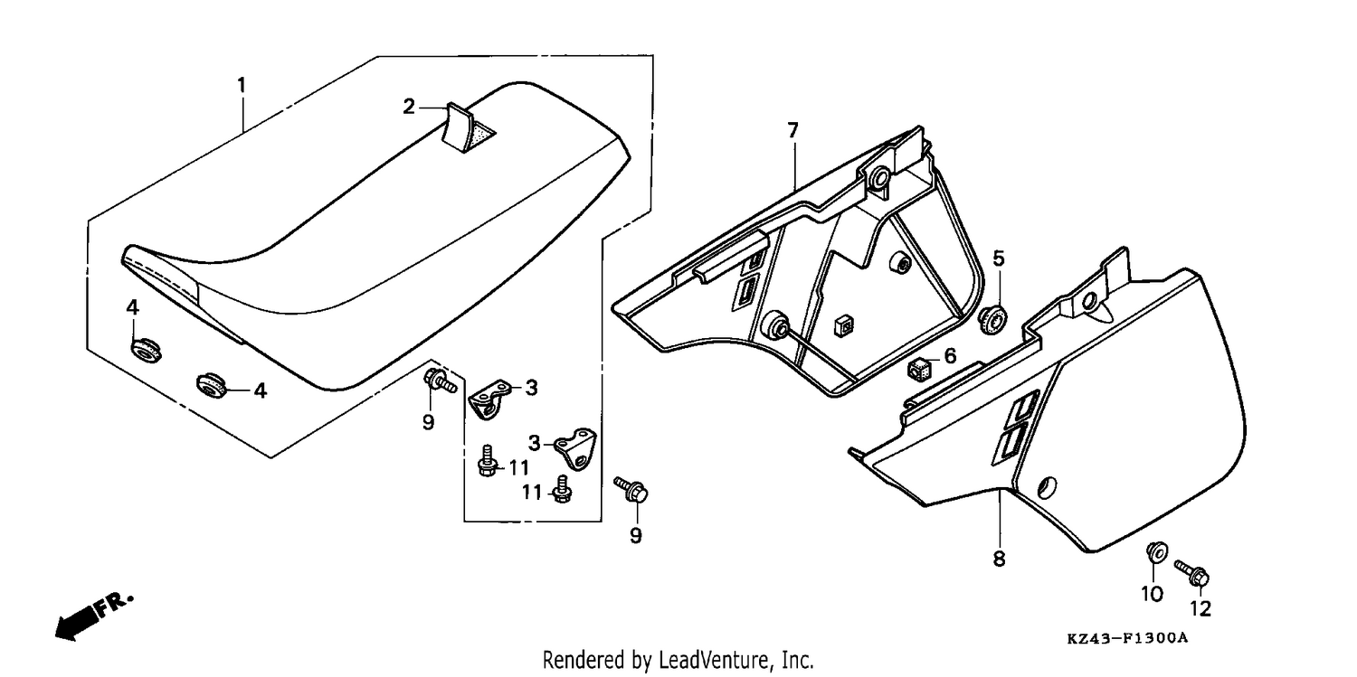 SEAT/SIDE COVER (CR125RL)