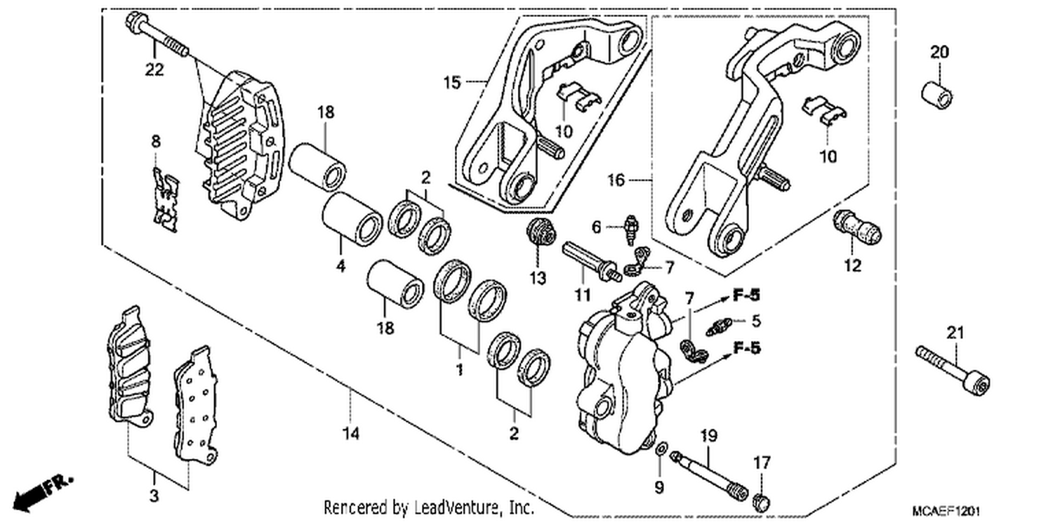  1 LEFT FRONT BRAKE CALIPER