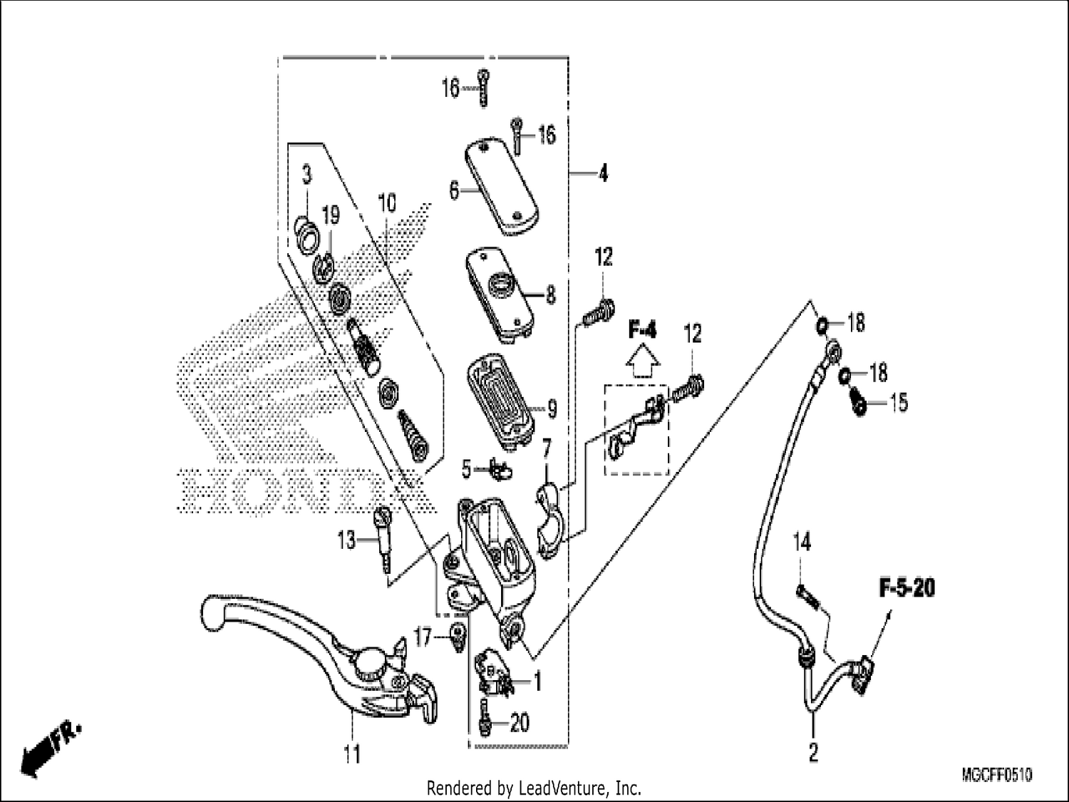  10 FRONT BRAKE MASTER CYLINDER