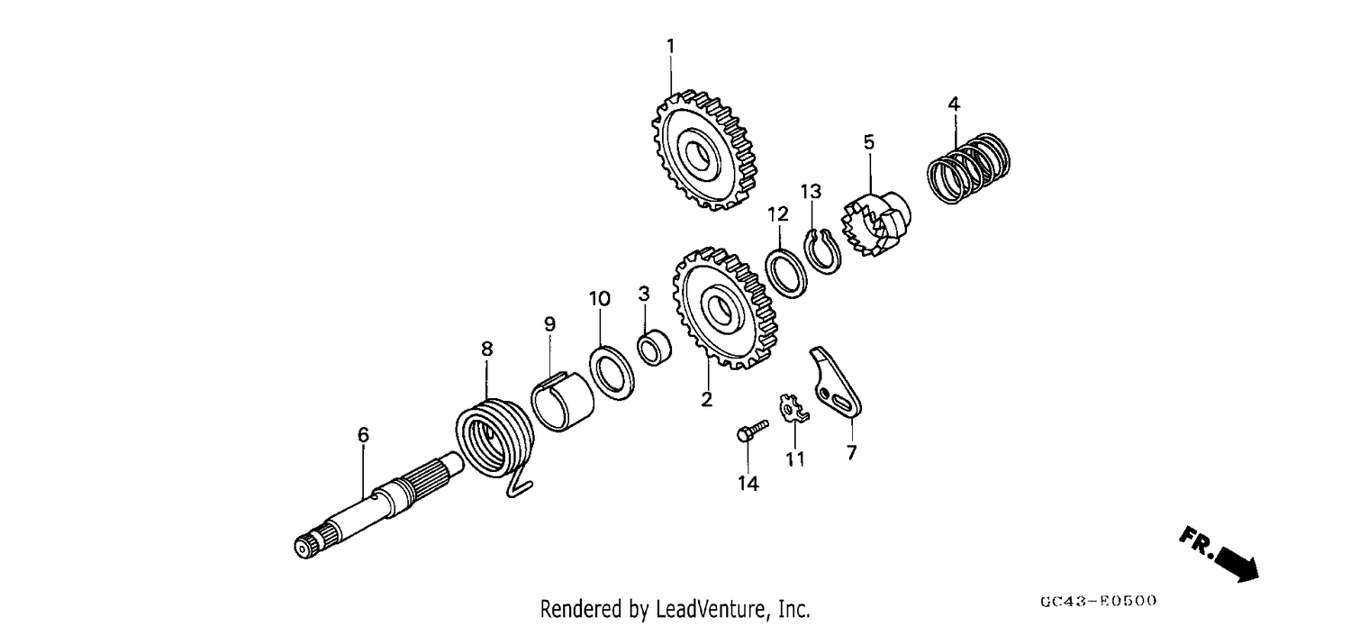 KICK STARTER SPINDLE