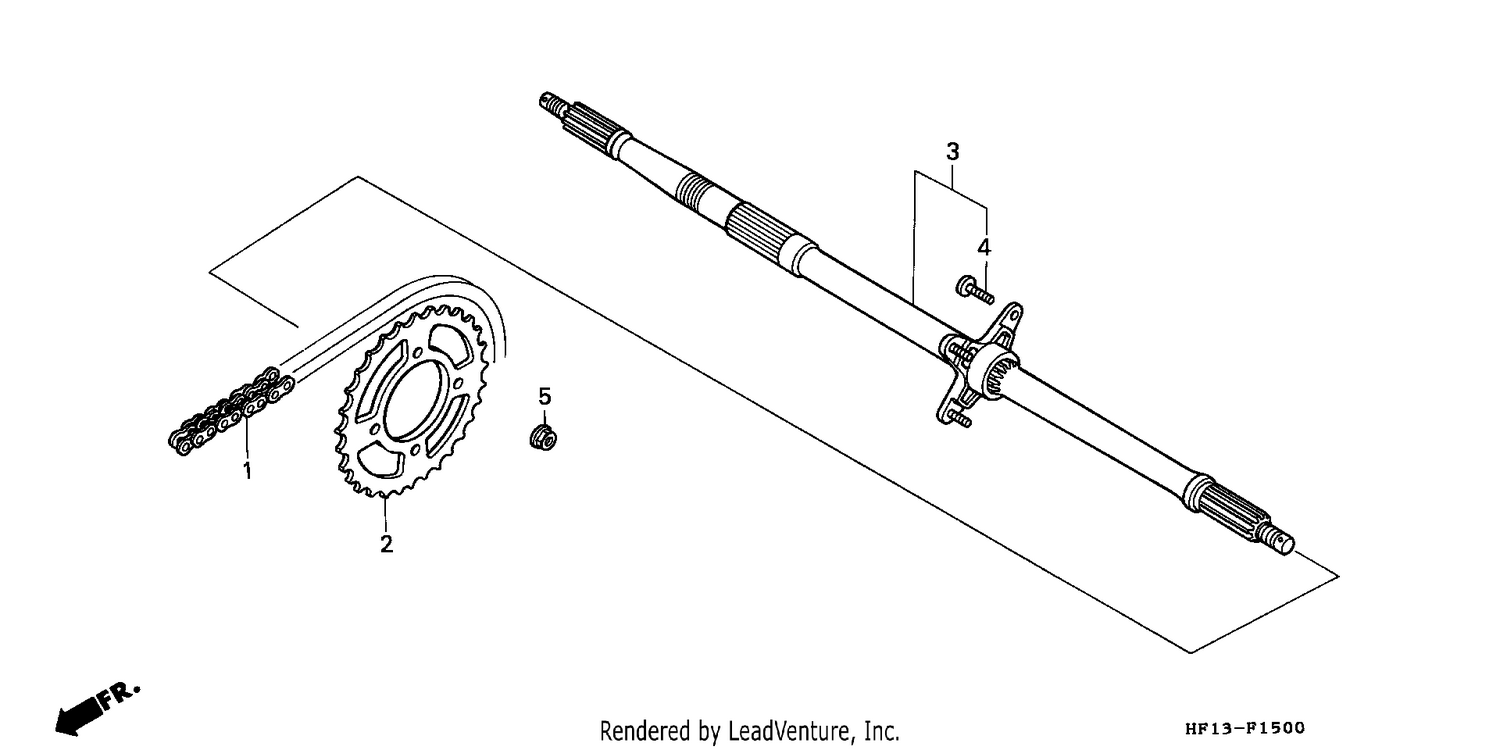 REAR WHEEL AXLE/ DRIVE CHAIN