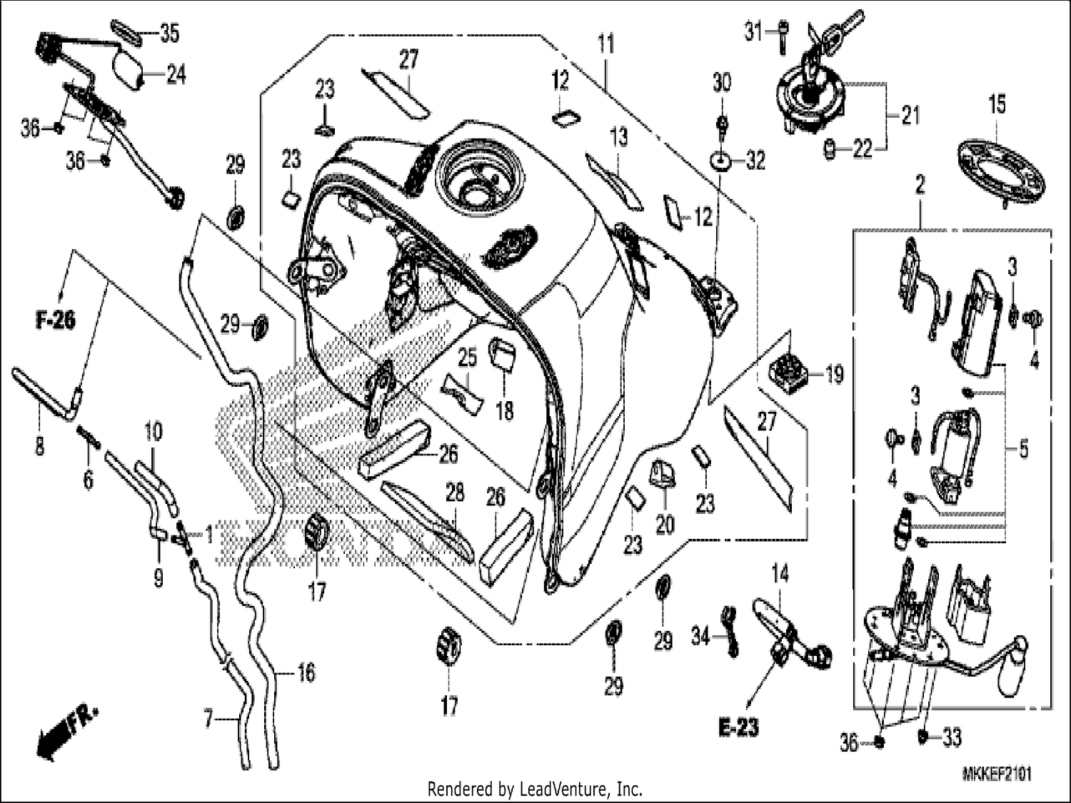  1 FUEL TANK/FUEL PUMP (CRF1000A2/AL2/D2/DL2)