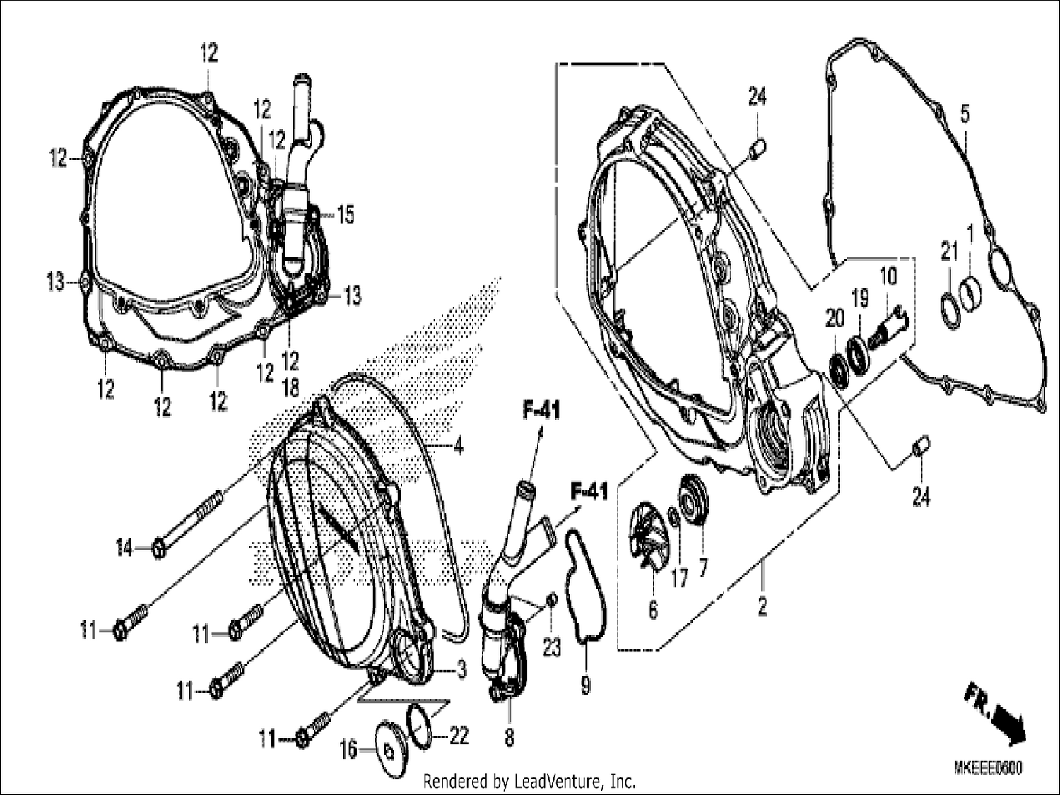  RIGHT CRANKCASE COVER/WATER PUMP