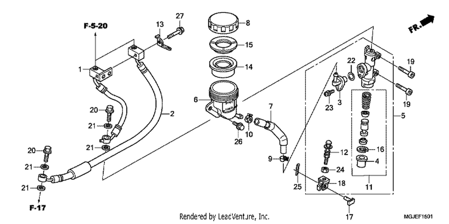  1 REAR BRAKE MASTERCYLINDER (CBF1000FA/FT/FS)