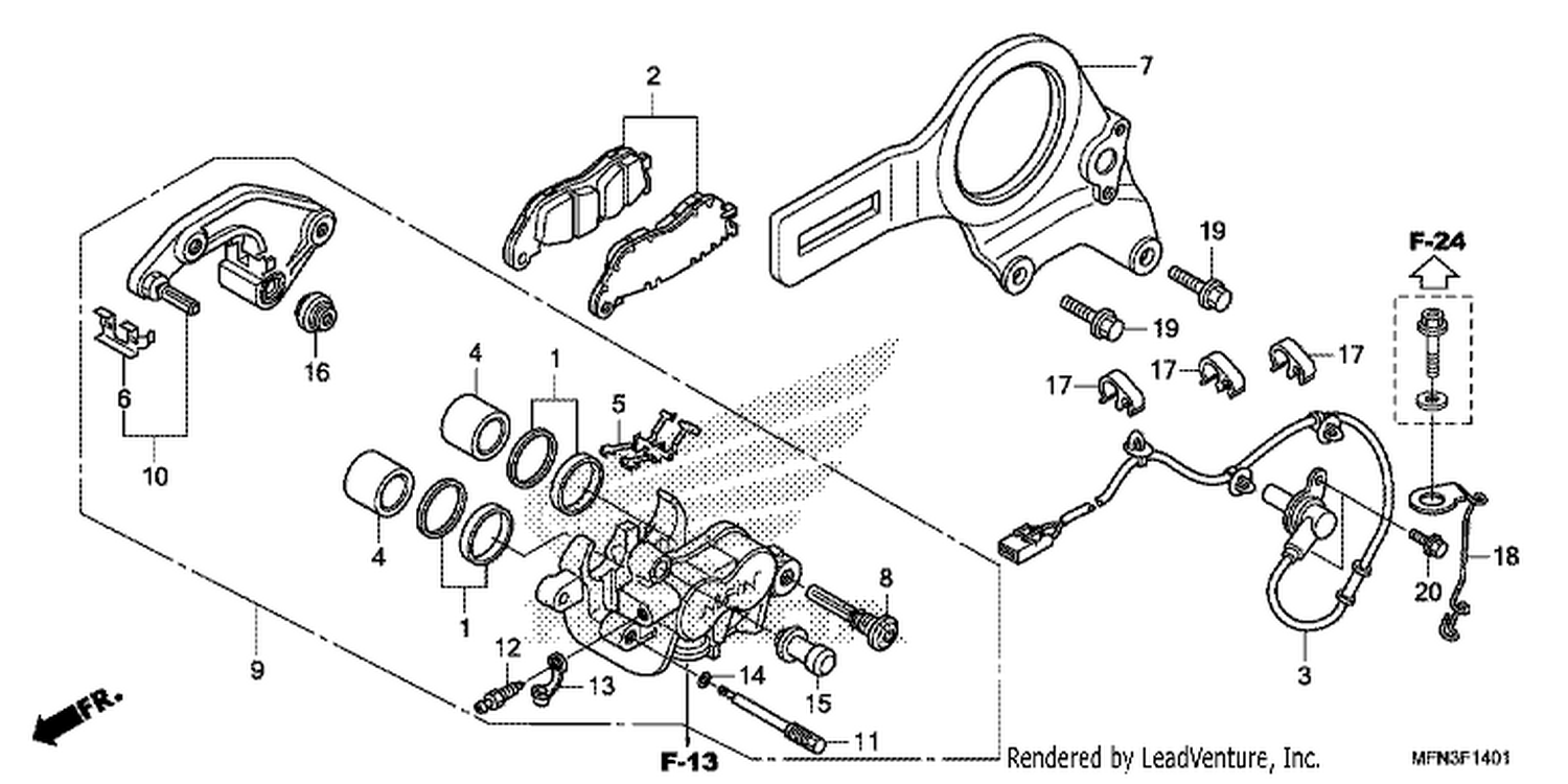  1 REAR BRAKE CALIPER (CB1000RA)
