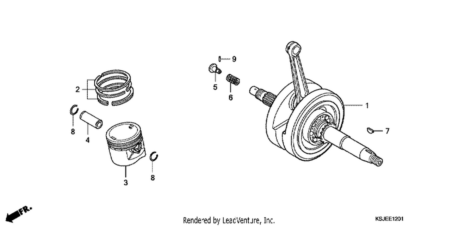  1 CRANKSHAFT/ PI STON (CRF100F)