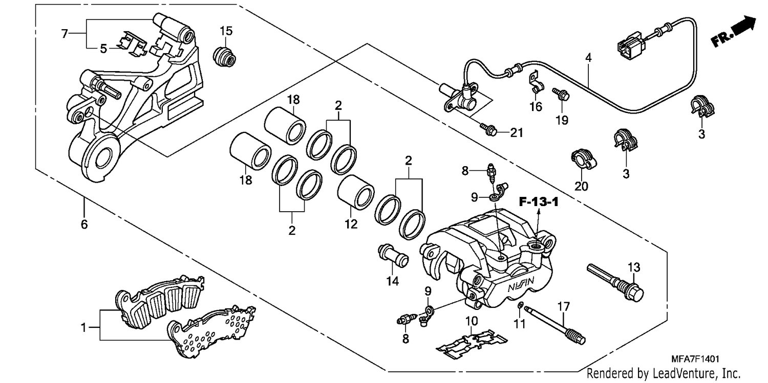 REAR BRAKE CALIPER (CBF1000A/T/S)
