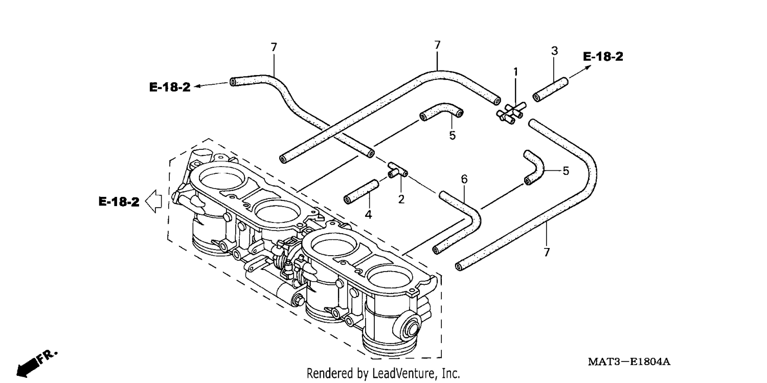 THROTTLE BODY (TUBING) (1/2/3/4)