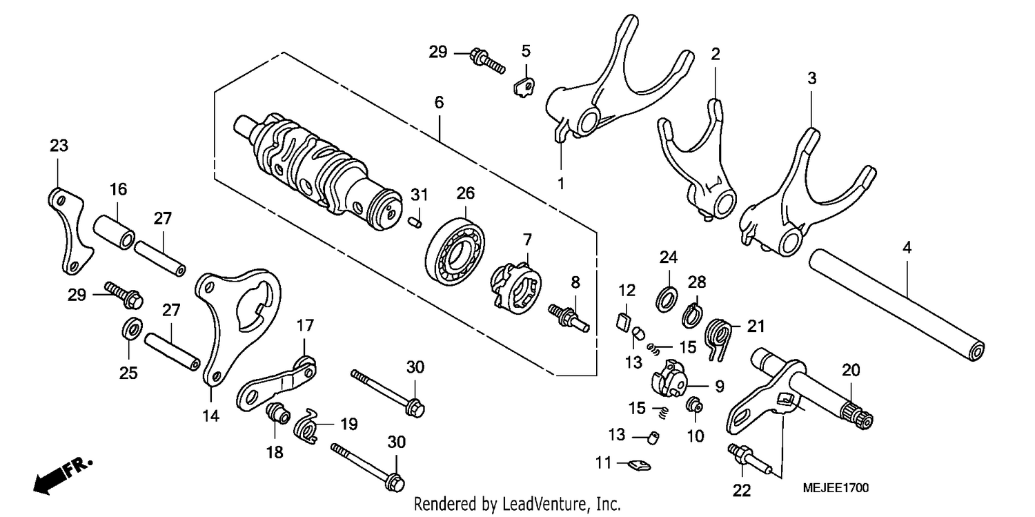 GEARSHIFT DRUM/GEARSHIFT FORK