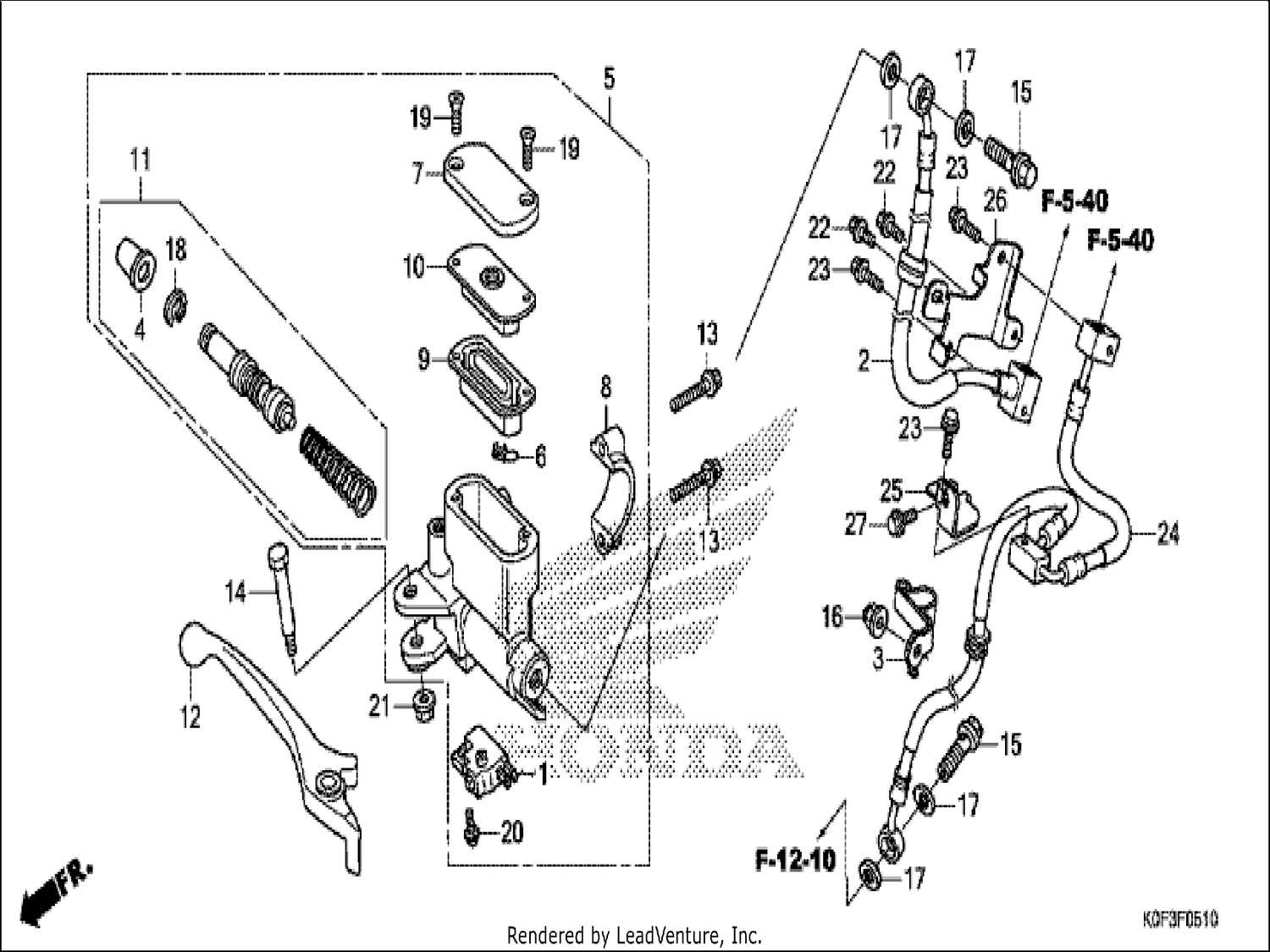  10 FRONT BRAKE MASTER CYLINDER (Z125MA)