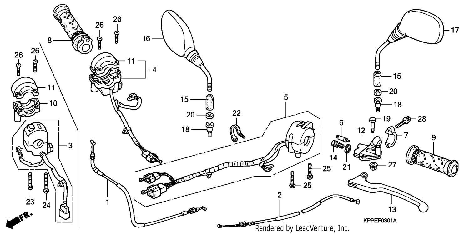HANDLE LEVER/SWITCH/CABLE (CBR125RW7/RW9/RWA)