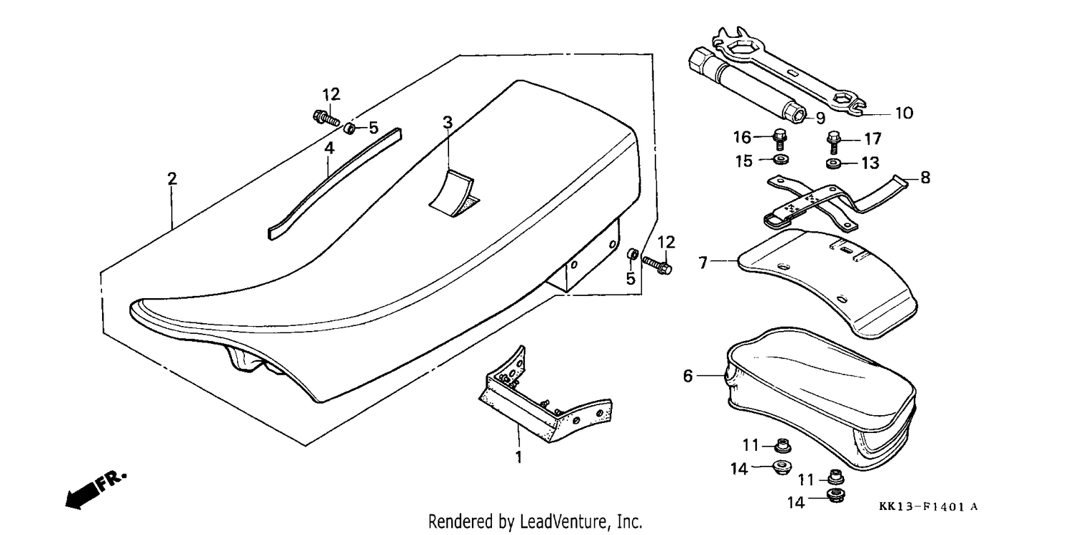 SEAT/TOOLS (XR250RG/RH/RJ/RK/RL/RM)