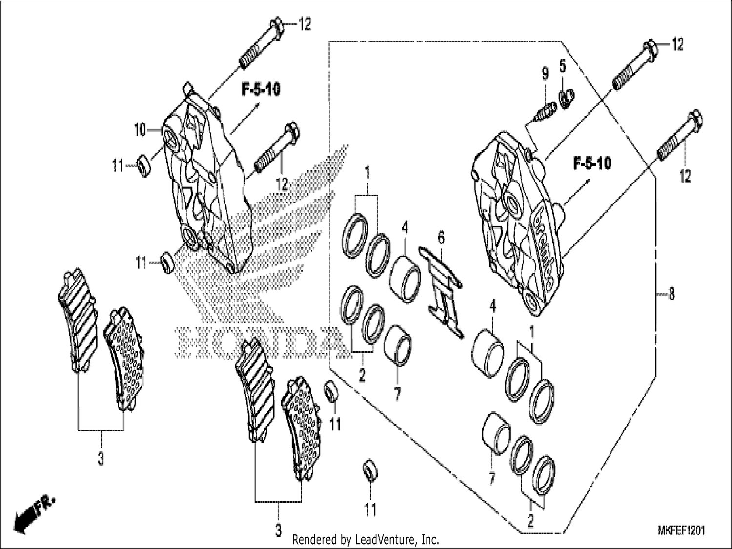  1 FRONT BRAKE CALIPER (CBR1000S1)