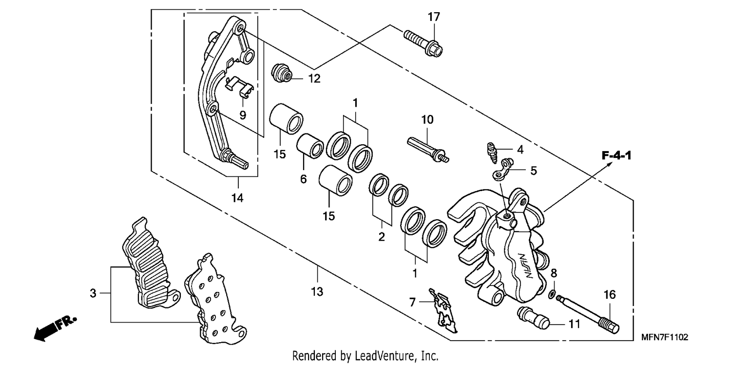 L. FRONT BRAKE CALIPER (CB1000RA)