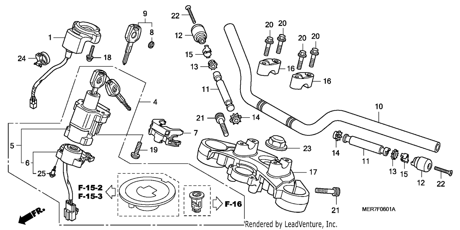 HANDLE PIPE/TOP BRIDGE (CBF600S8/SA8/N8/NA8)