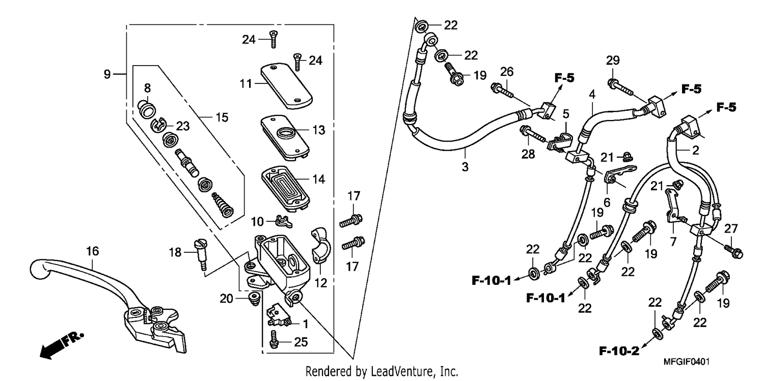FR. BRAKE MASTER CYLINDER (CB600FA/FA3)