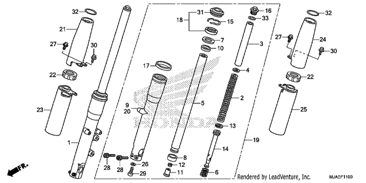  FRONT FORK (VT750CS/ C2B/ C)
