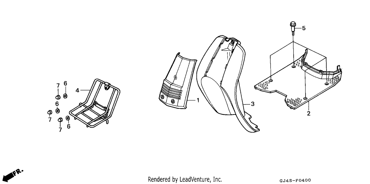 FRONT COVER/FLOOR PANEL/ LEG SHIELD