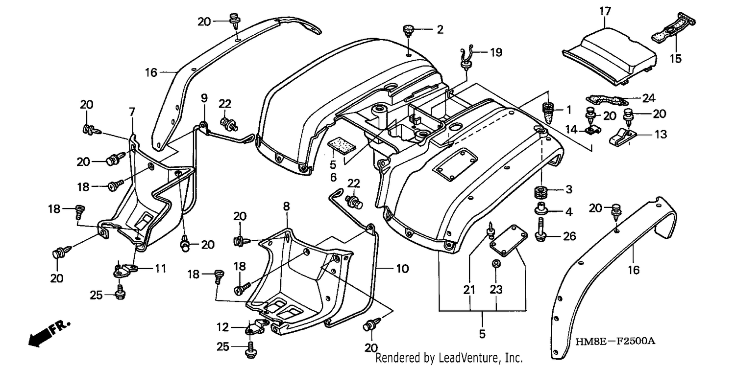 REAR FENDER (TRX250TM) ('02-'04)