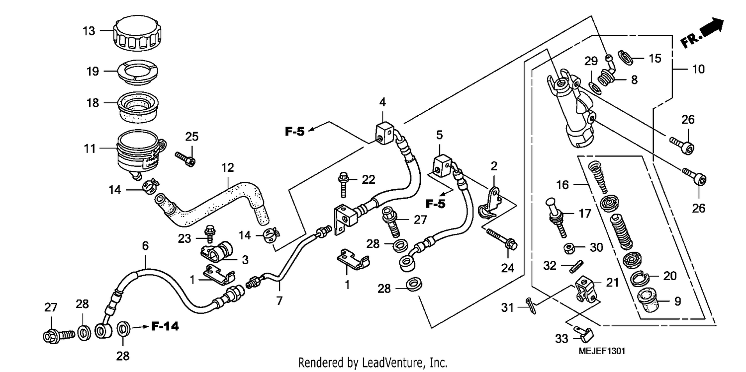 RR. BRAKE MASTER CYLINDER (CB1300A/SA)