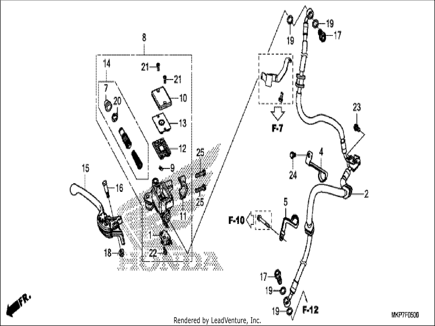  FRONT BRAKE MASTER CYLINDER (CB500X)
