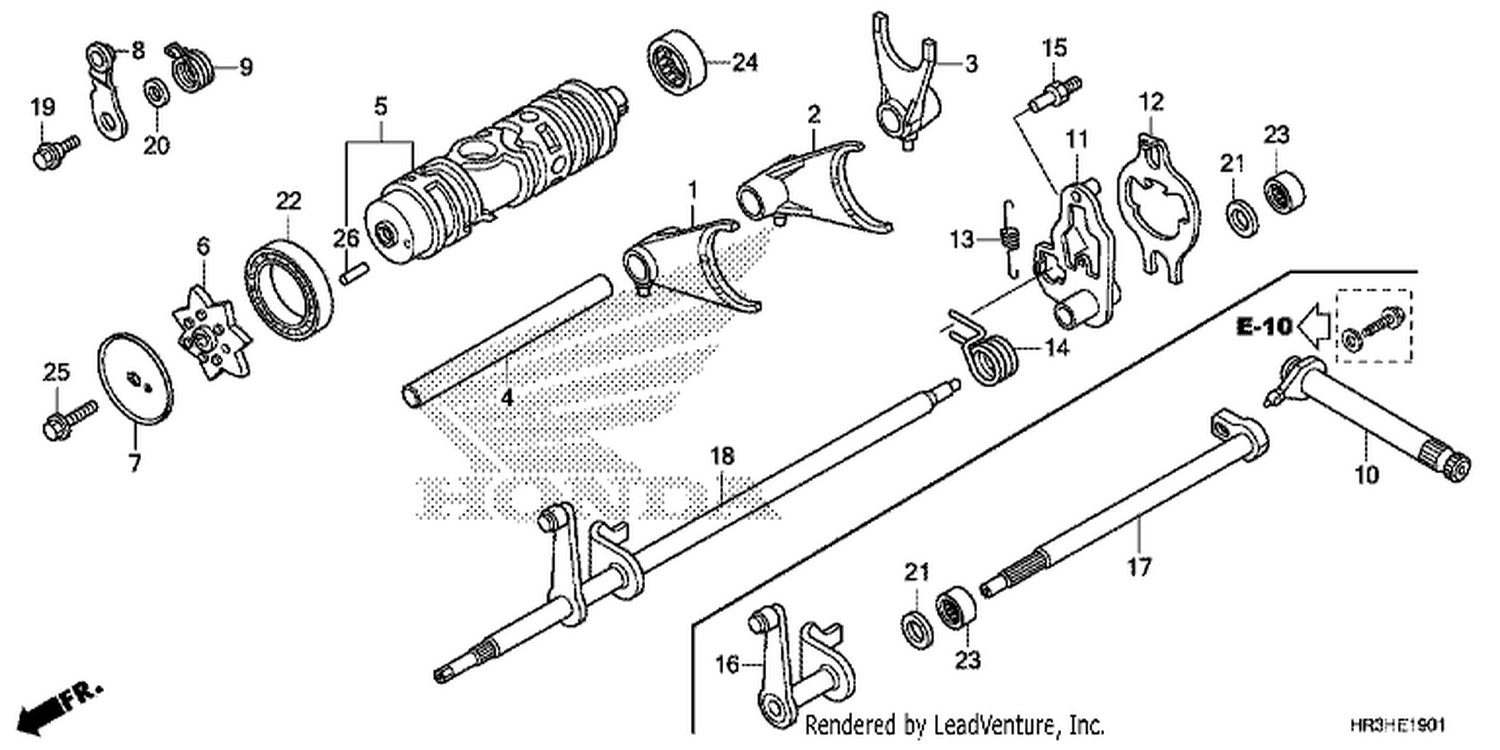  1 GEARSHIFT FORK (TRX420FE1/FM1/FM2/TE1/TM1)
