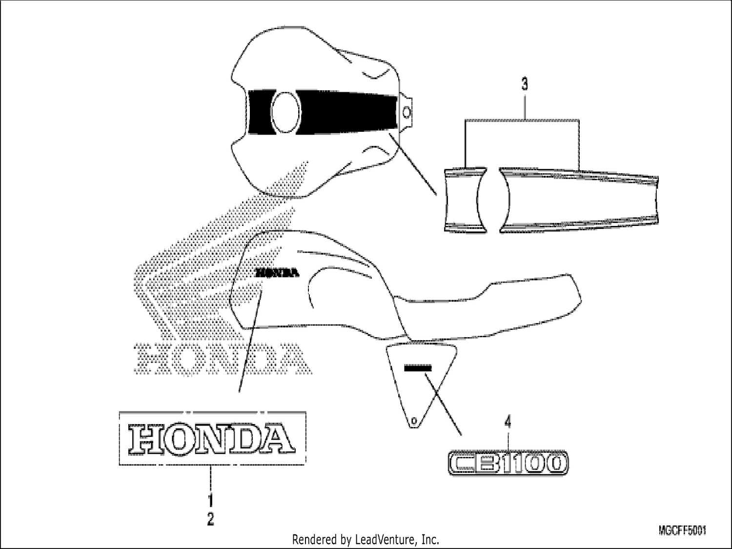  1 EMBLEM (CB1100CA/NA/NAD)