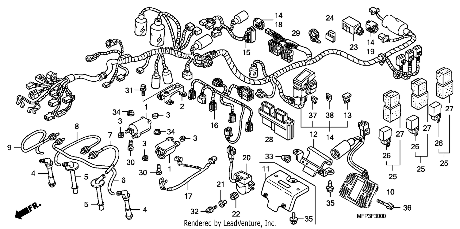 WIRE HARNESS/IGNITION COI L (CB1300/CB1300A)