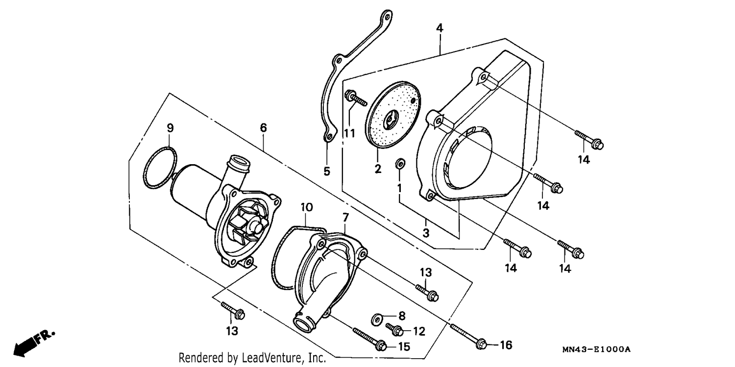 LEFT REAR COVER/ WATER PUMP