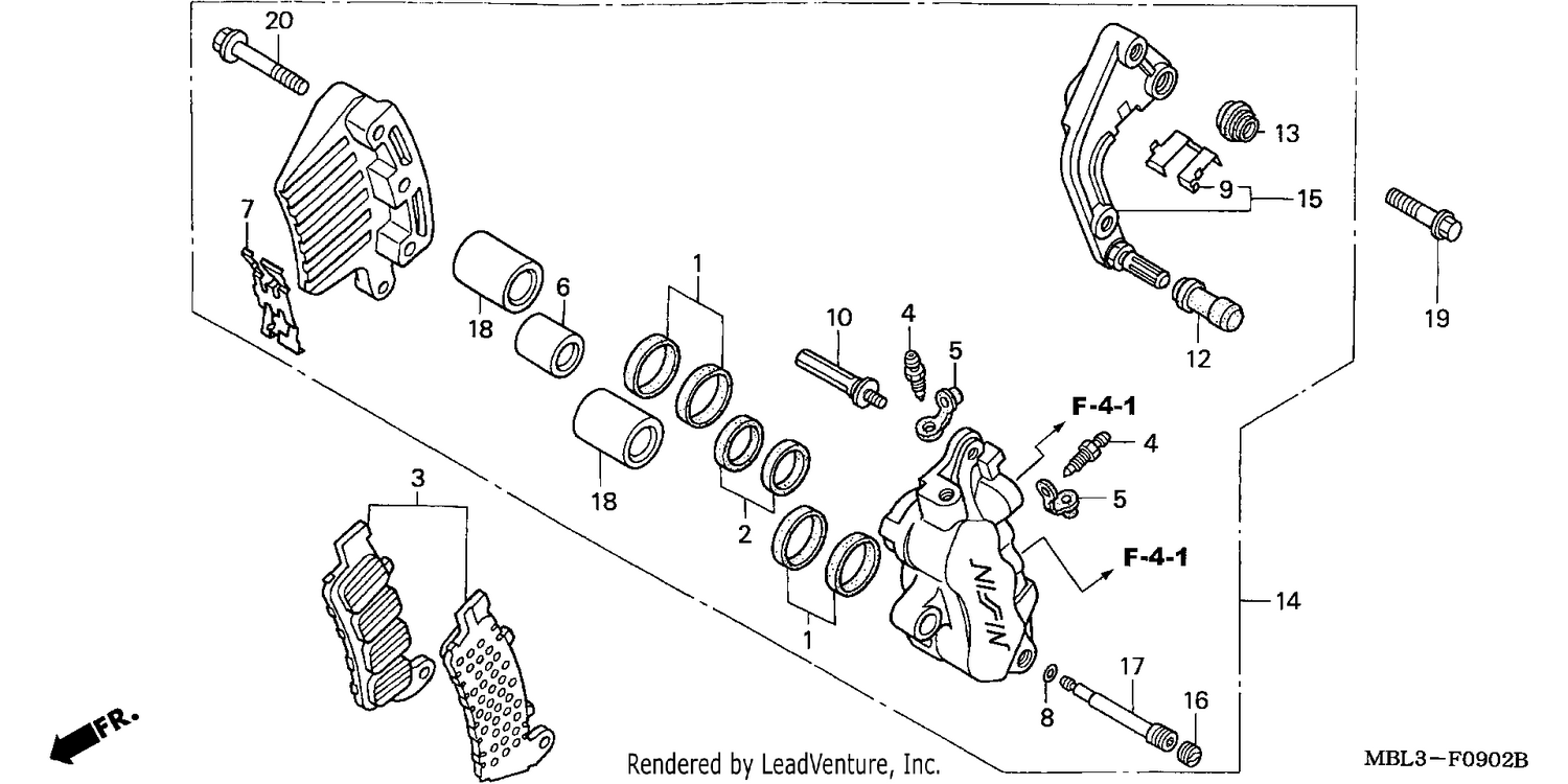 L. FRONT BRAKE CALIPER (NT650V2/3/4/5)