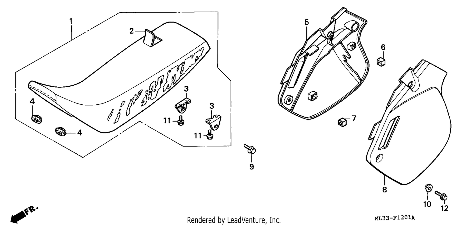 SEAT/SIDE COVER (CR500RM-)