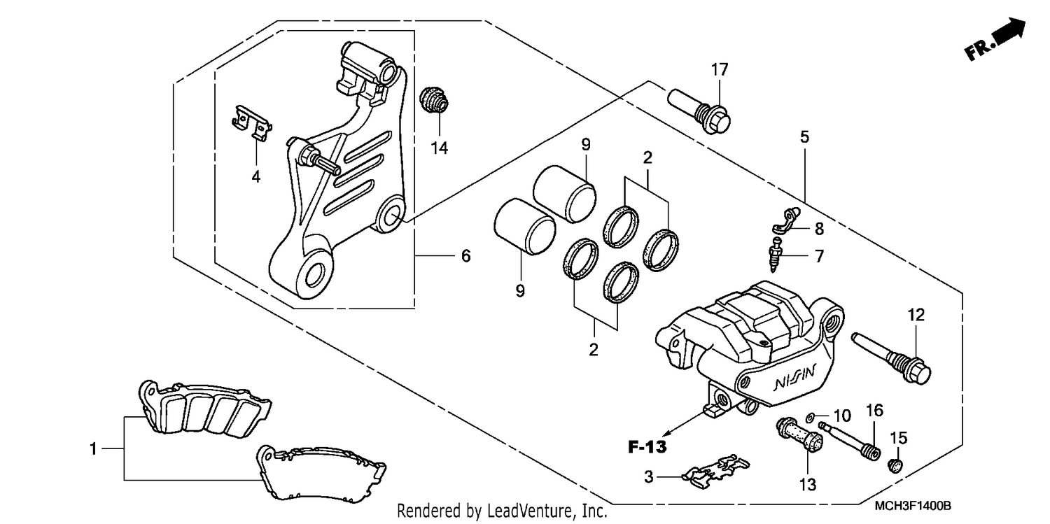 REAR BRAKE CALIPER (VTX1800C2/3/4)