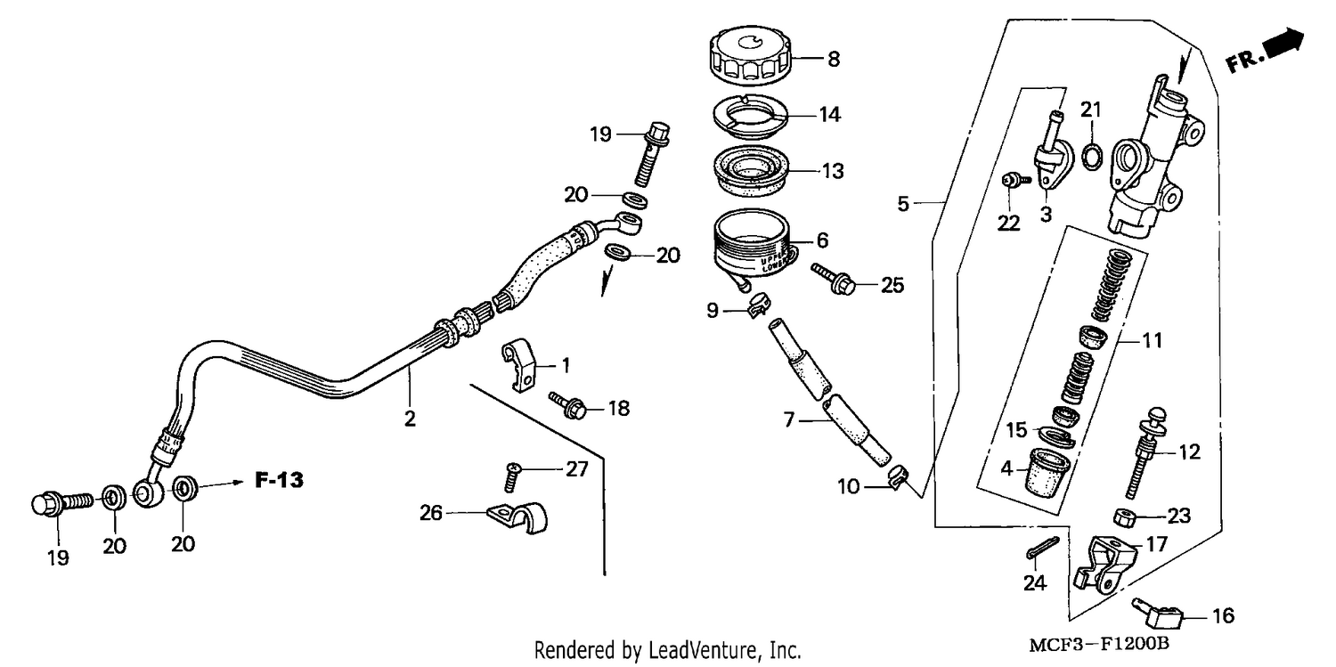 RR. BRAKE MASTER CYLINDER